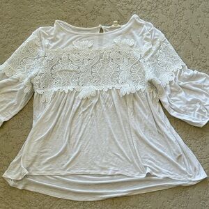 Elegant White Lace Women's Top